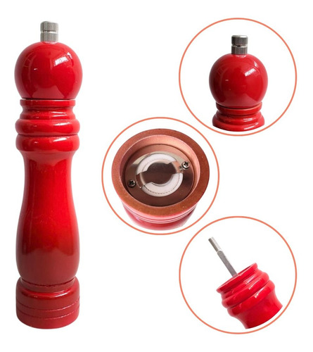 Moedor De Pimenta Grãos Secos Tempero Sal Triturador Manual