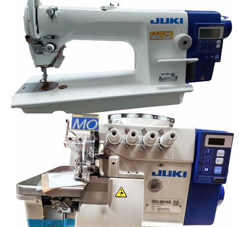 Pareja De Maquinas De Coser Overlock Recta Motor Servo Juki