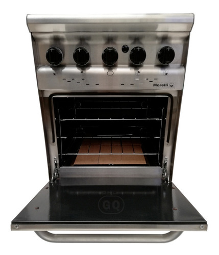 Cocina industrial Morelli Country Forza 550 a gas/eléctrica 4 hornallas acero inoxidable 220V puerta ciega 35L