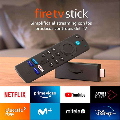 Convertidor A Smart Tv Amazon Fire Tv Stick Full Hd, Control Color Negro Tipo De Control Remoto Con Alexa