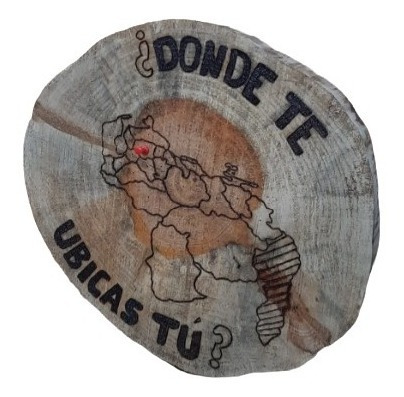 Tabla De Madera Tronco Personalizadas Cuatro Arpa Y Maracas 