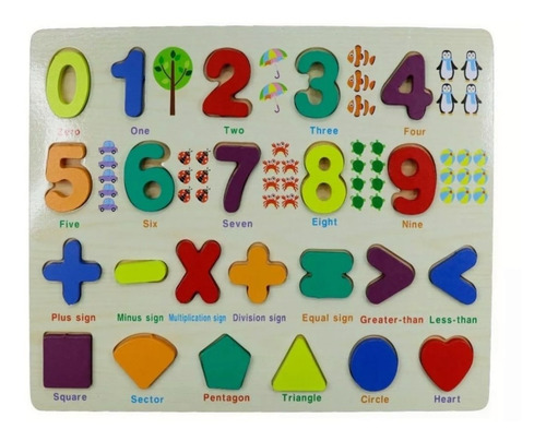 Imagen 3 de 3 de Kit 2 Tablas 3d Encajar Abecedario Y Números Madera Juguete