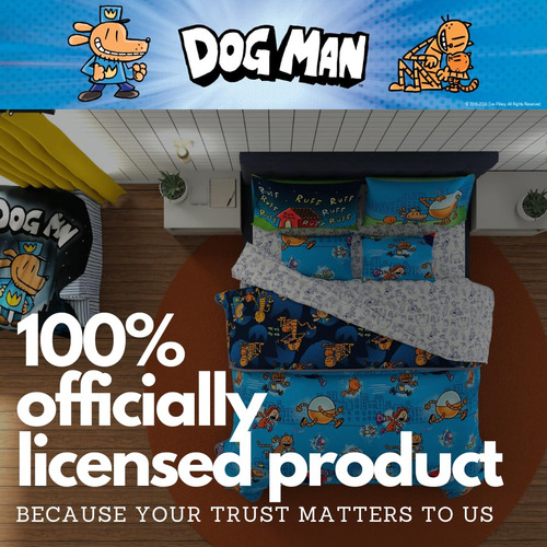 Juego De Ropa De Cama Franco Dog Man 7 Piezas Microfibra