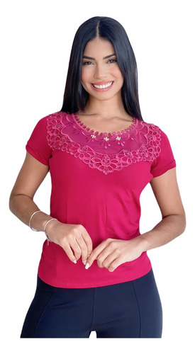 Blusa Social Feminina Manga Curta Moda Evangélica Sku:bv14