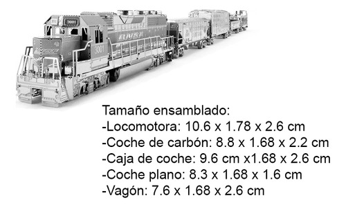 Tren Rompecabezas Metálico 3d Metal Model