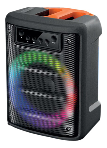 Parlante Portátil Aek S-10609 6.5'' Karaoke Bt Usb Fm Luces Color Negro