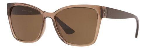 Óculos De Sol - Tecnol - Tn4032 I915 56 Armação Caramelo Translúcido Haste Marrom-escuro Lente Marrom Total Desenho Borboleta