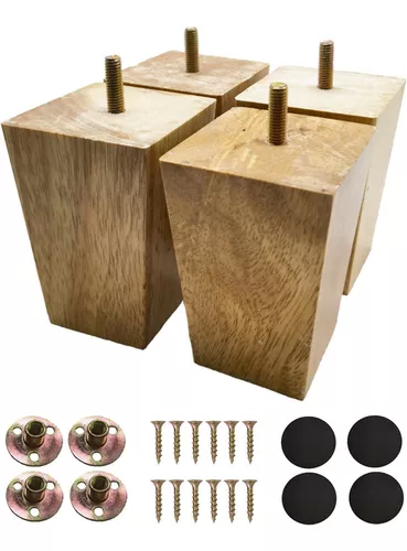 Patas para muebles, patas madera maciza para muebles, 4 patas