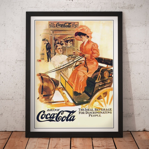 Cuadro Bebidas - Coca Cola - Mujer Arte Vintage 
