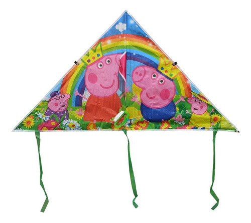 Barrilete Cometa Peppa Pig Dibujitos Simple + Manillar Hilo