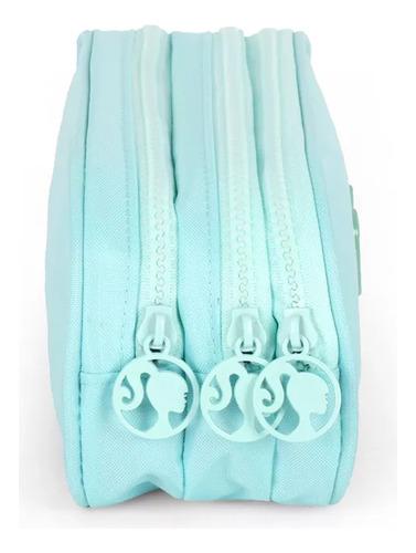 Estojo Escolar Triplo Barbie - Luxcel Cor Azul-turquesa