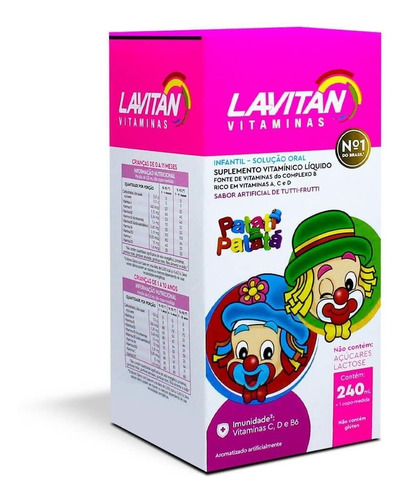 Lavitan Kids Tutti-frutti Patati Patatá Cimed Solução 240ml