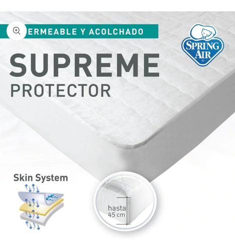 Protector Cubre Colchón Spring Air Impermeable King Size