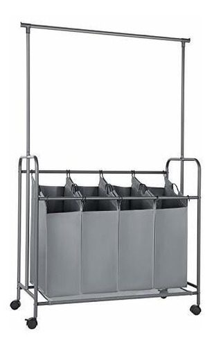 Canasto Para Ropa Songmics Carrito Clasificador De Ropa Con Canasto Para Ropa Songmics Carrito Clasificador De Ropa Con