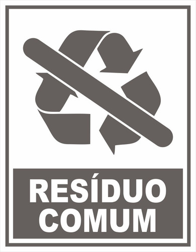 Adesivo Para Lixeira Resíduo Comum 14cm X 18cm - 1 Un