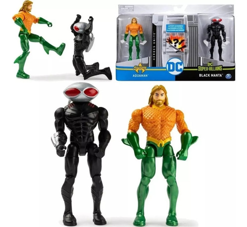 Figuras Aquaman Y Manta Negra Dc