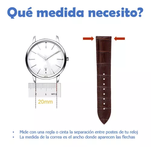 Correa Reloj Piel Grano Cocodrilo Extensible Broche Mariposa