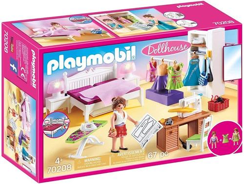 Todobloques Playmobil 70208 Dollhouse Recamara Y Máquina Cos