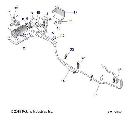 Polaris 7082595 Clip-mod Omega,3x12mm Od Hose Fxt