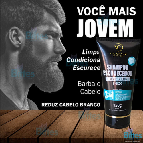 Shampoo Escurecedor Via Charm Fios Escuros E Nutridos Fios