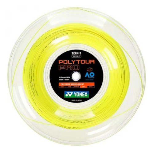 Cuerda De Tenis Yonex Polytour Pro 16l/1.25mm Amarilla 200 M