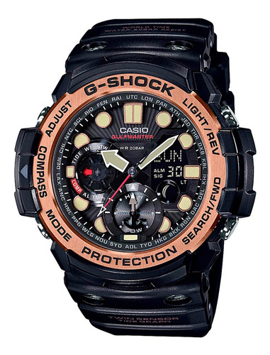Reloj G-shock Sport Gn-1000rg-1adr Vidrio Mineral Hombre Color de la correa Negro Color del fondo Negro