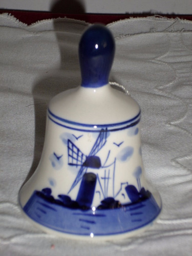 Antigua Campana De Porcelana Holandesa Delft Blue 