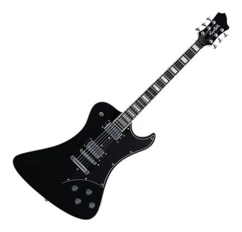 Guitarra Eléctrica Hagstrom Fant-blk Fantomen Con Estuche Color Black gloss Material del diapasón Resinator Orientación de la mano Diestro