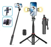 Comprar Palo Selfie Stick Trípode Con Control Remoto Inalámbrico Y Tornillo De 1\u002F4 Tripie Portátil Retráctil Con Luz Para Celulares Y Cámaras Utilizado Para Fotografía, Grabación De Video