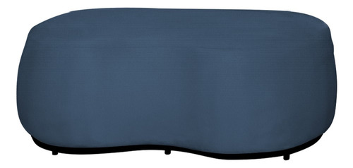Puff Decorativo Beatriz Orgânico Crm Veludo Azul Turquesa Cor Suede Azul Royal