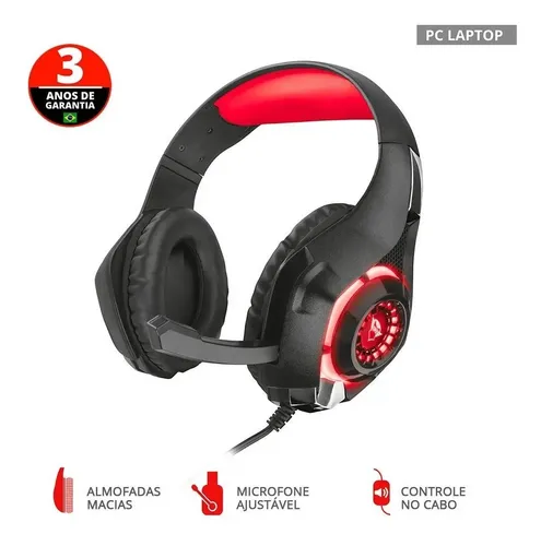 Fone Headset Gamer Trust Gxt 313 Nero Black 21601i Led P2