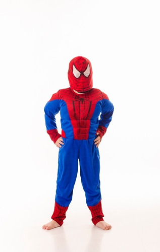Imagen 1 de 5 de Disfraz Hombre Araña Spiderman Con Musculos Talle 1-2-3-4