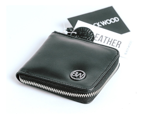 Billetera Hombre Cuero Vacuno Con Cierre Blackwood