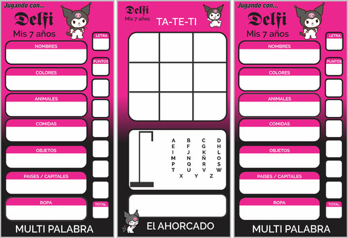 Combo Juegos Multi Palabra Tateti Y Ahorcadox30 + 30 Marc