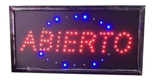 Cartel Abierto Led Luminoso 220 Volts Luces Con Movimiento