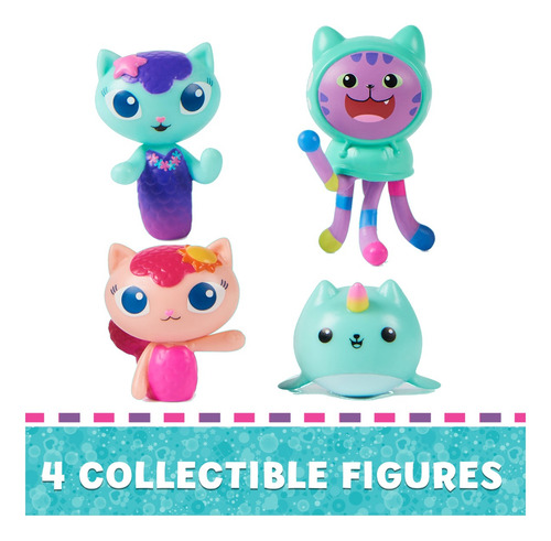 Gabby's Dollhouse Mermaid-lantis 4 Figure Set Sirenalantis