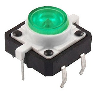 Micro Pulsador Con Led Verde 12*12mm