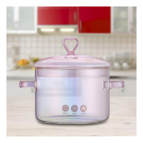 Olla De Vidrio Con Tapa, Utensilios De Cocina Resistentes Al