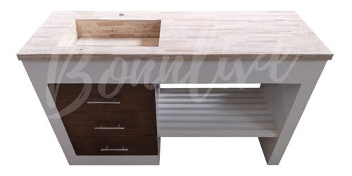 Imagen 5 de 9 de Mueble Vanitory 130x50 Laqueado Doble Bacha Cajon Deck Baño