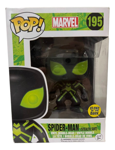 Funko Spider-man (stealth Suit) Glow In The Dark 195 Marvel