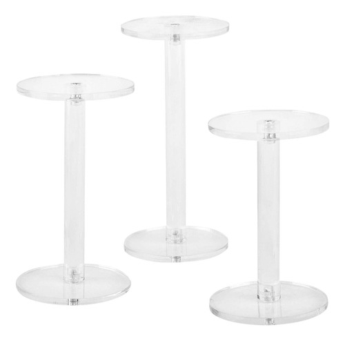 3 Soportes Redondos De Acrílico Para Exhibición De