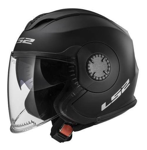 Casco Abierto Moto Ls2 570 Verso Negro Mate Doble Visor