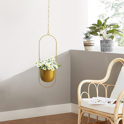 Macetero Colgante De Hierro Forjado Para Interiores, Decorac