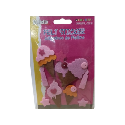 Figuras Stickers Adhesivos 3d Merletto ( 5 Un) Foami Fieltro