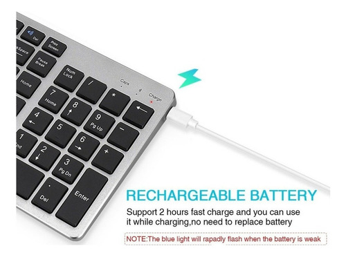 Teclado Bluetooth Con Números Para iPad Mac Tablet Celular