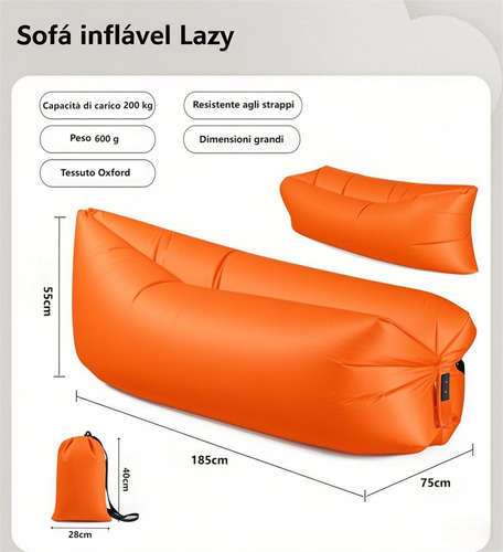 Sofá Inflável Praia Piscina Camping Saco De Dormir Portatil