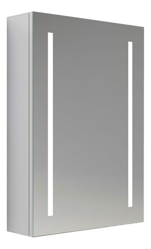 Botiquín 50 Aluminio Baño Doble Vidrio Led Sensor Proximidad Color Blanco