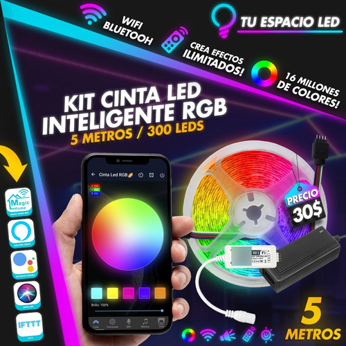 Kit Cinta Led Inteligente Rgb (5 Metros / 300 Leds Rgb)