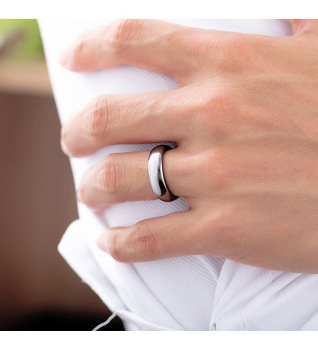 Anillo De Tungsteno Plateado Pareja Boda Matrimonio