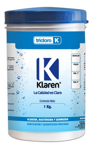Klaren Tricloro Tableta De 1 Pulg De 1 Kg